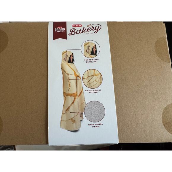 H‑E‑B Brand Shop Bakery Concha Hooded Throw Blanket 90" x 60" - Picture 2 of 4
